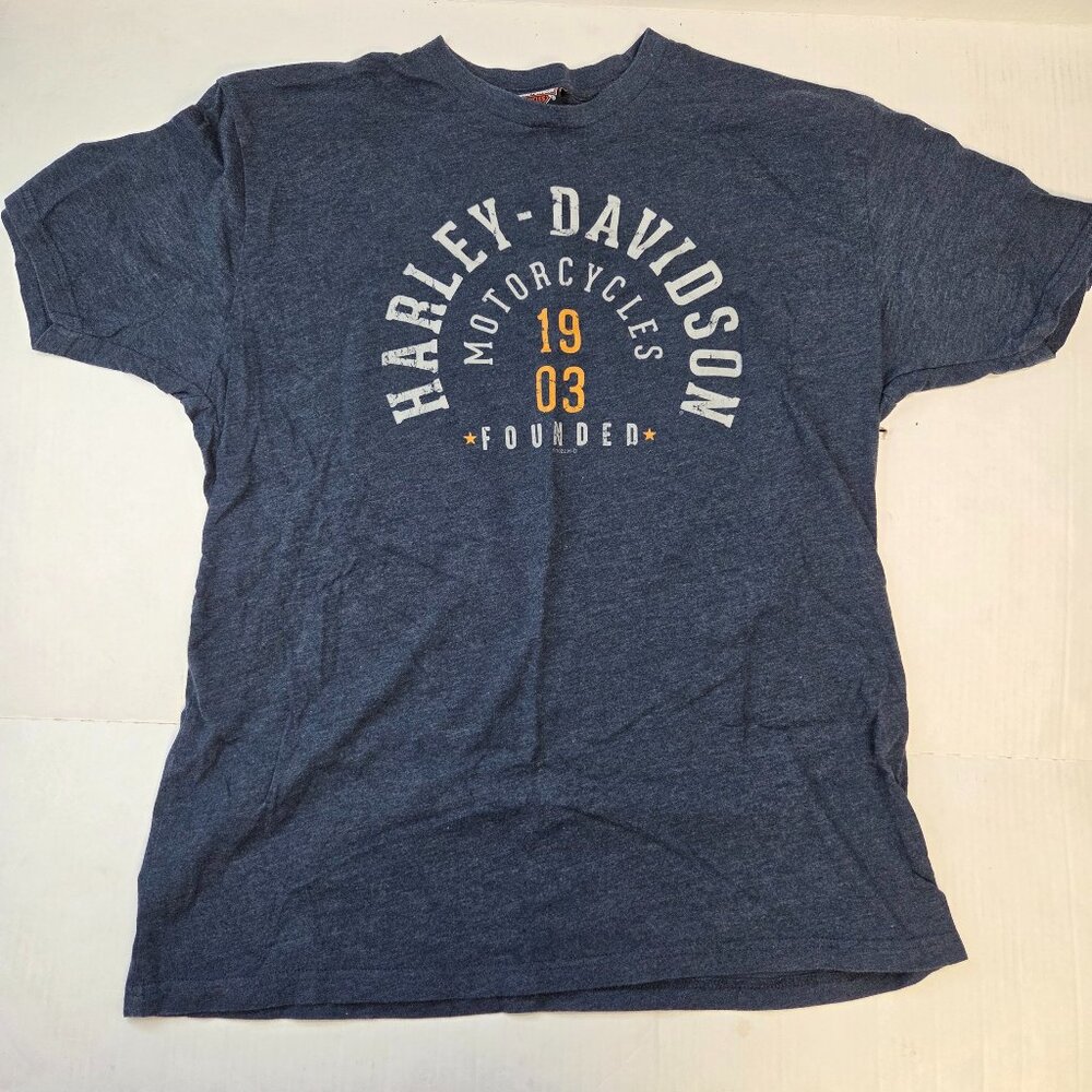 Harley-Davidson graphic t-shirt featuring "Motorcycles Founded 1903" MENS XL